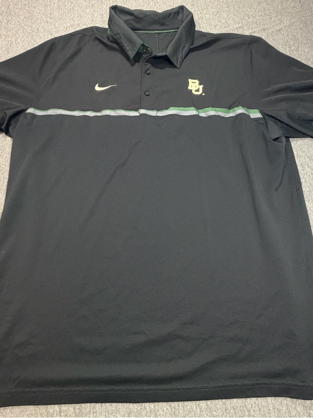 Nike Baylor Bears University of Baylor Black Polo Shirt Dri Fit Men’s XXL